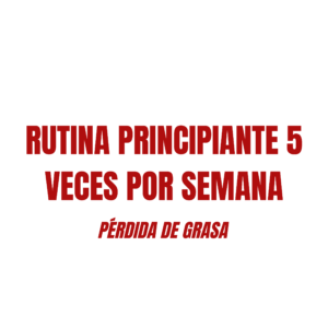 RUTINA PRINCIPIANTE PÉRDIDA DE GRASA 5 VECES POR SEMANA